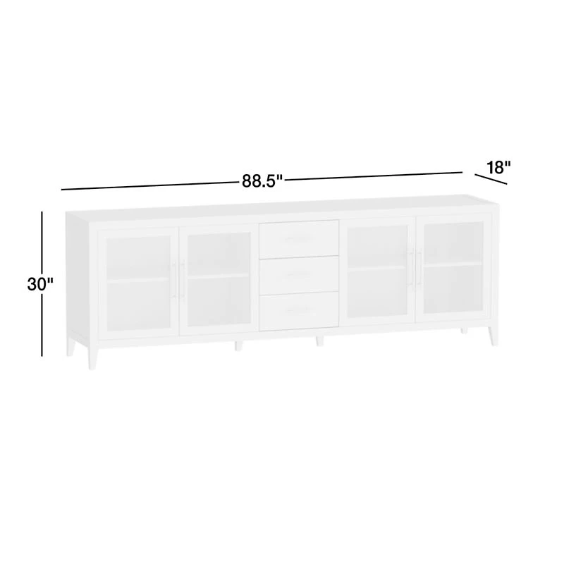 Clairemont 89" Natural Wood Storage Media Console