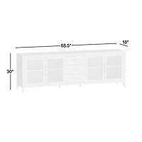 Clairemont 89" Natural Wood Storage Media Console