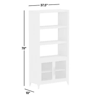 Clairemont 78" Natural Wood 3-Shelf Storage Bookcase