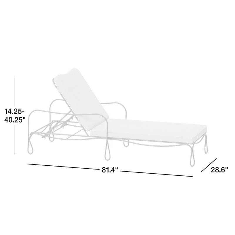 The Harpen Outdoor Metal Chaise Lounge by Jake Arnold