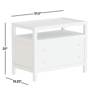 Keane 31.5" Weathered Natural Solid Wood Charging Nightstand