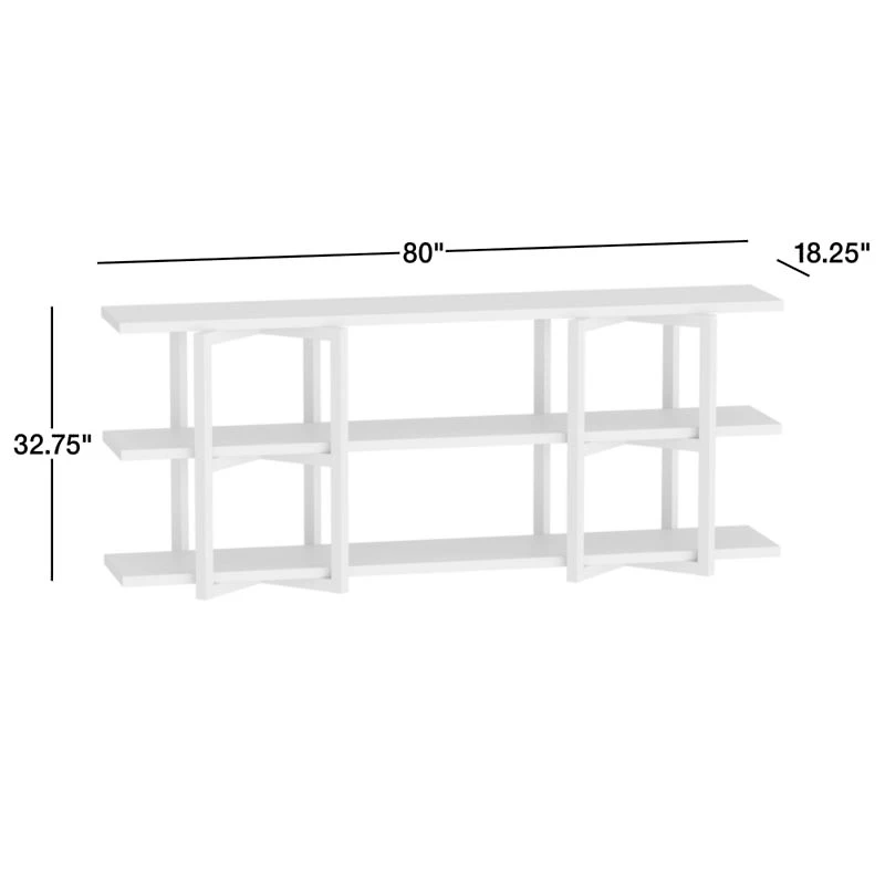 Thomas 80" Barley Oak Wood Low Open Media Console