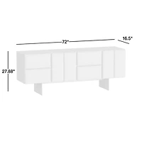 Ameno 72" Charcoal Ash Wood and Metal Storage Media Console