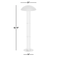 Vidro Ribbed Glass Floor Lamp with Brass Shade 63"