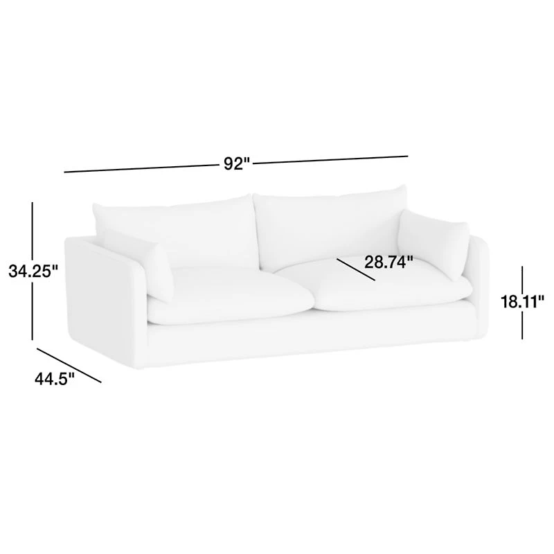 Unwind Slipcovered 92" Sofa