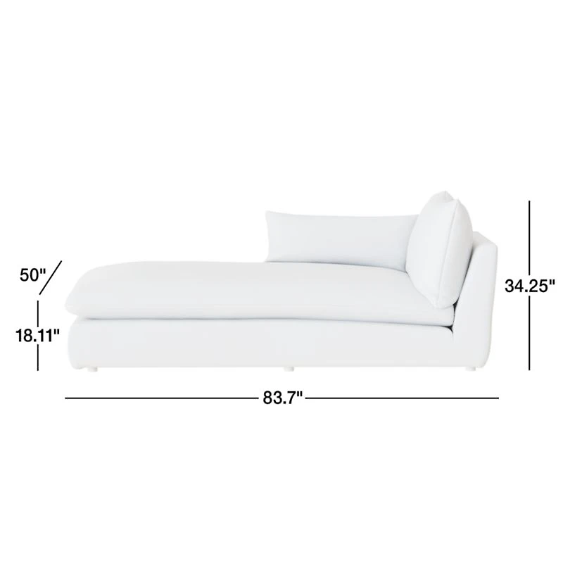 Unwind Slipcovered Left-Arm Chaise Lounge