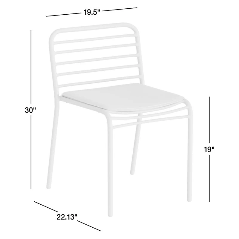 Bari Green Metal Stackable Outdoor Dining Chair with Cushion