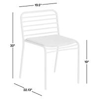 Bari Green Metal Stackable Outdoor Dining Chair with Cushion
