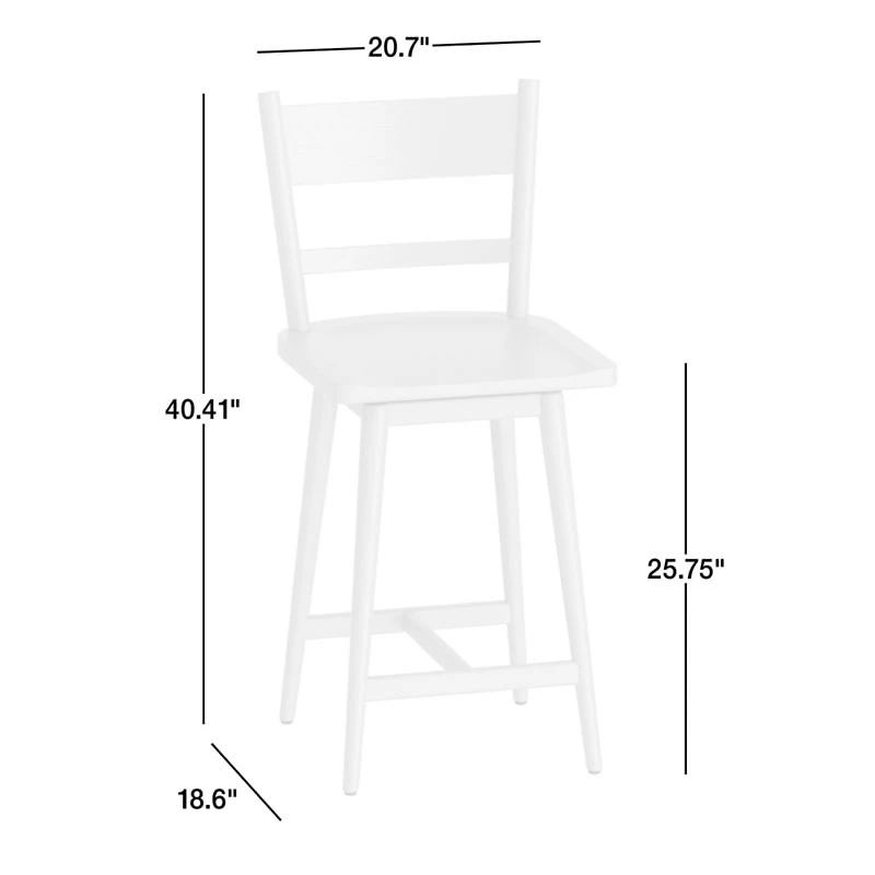 Arno Black Wood Swivel Counter Stool