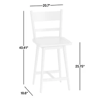 Arno Black Wood Swivel Counter Stool