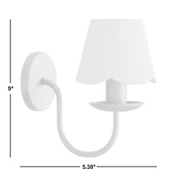 Greta Scalloped Raffia Kids Plug-In Wall Sconce