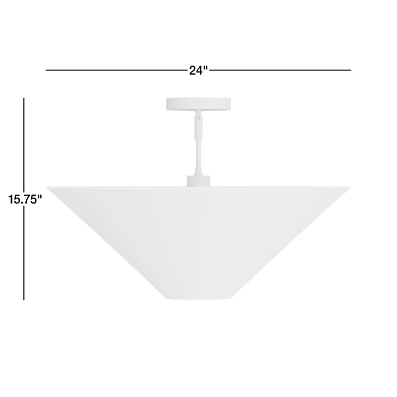 Zuri Stripe Paper-Mache 24" Kids Semi-Flush Mount Ceiling Light