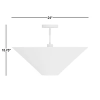 Zuri Stripe Paper-Mache 24" Kids Semi-Flush Mount Ceiling Light