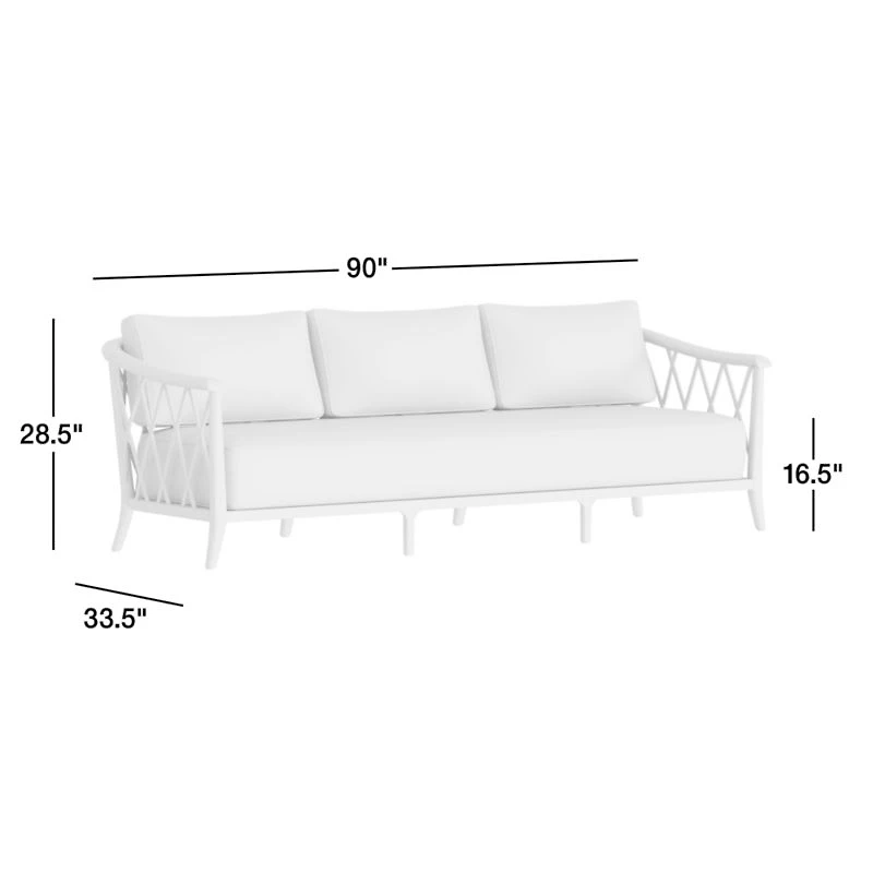 The Hartford 90" Wood Outdoor Sofa by Jake Arnold