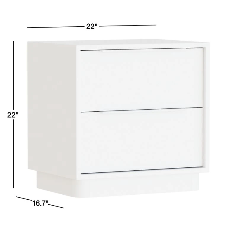 Calli Burlwood 2-Drawer Kids Nightstand