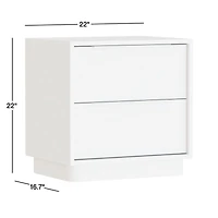 Calli Burlwood 2-Drawer Kids Nightstand