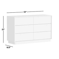 Calli 52" Burlwood 6-Drawer Kids Dresser