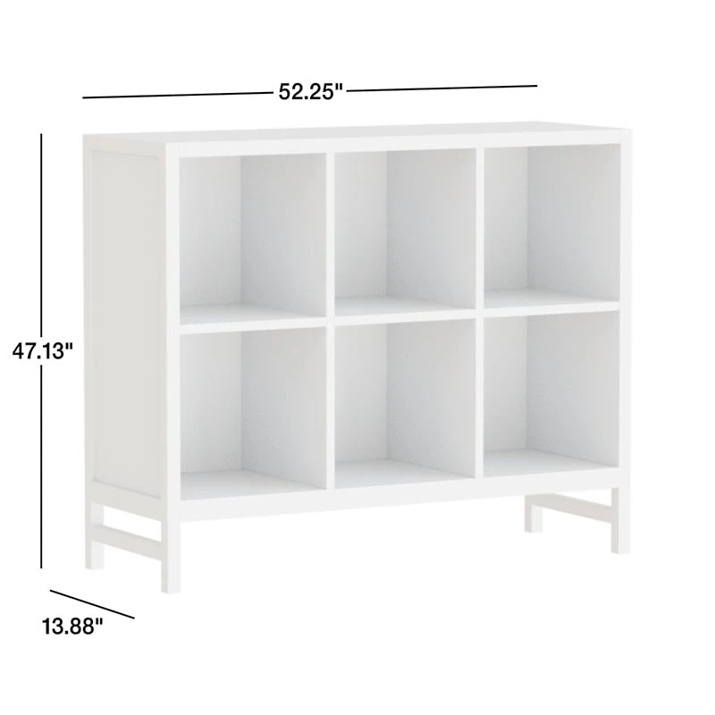 Beau Barley Brown Wood 6-Cube Kids Bookcase