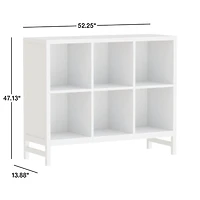Beau Barley Brown Wood 6-Cube Kids Bookcase