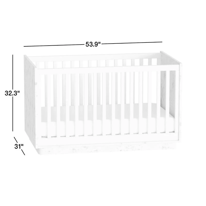 Calli Burlwood and Linen White Convertible Baby Crib