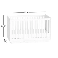 Calli Burlwood and Linen White Convertible Baby Crib