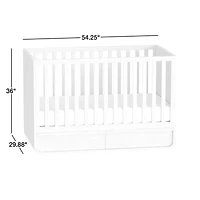 Mira Natural Oak Wood Convertible Baby Crib with Storage
