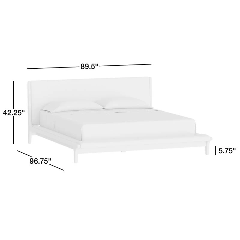 Alrik Brown Oak Wood Upholstered King Bed