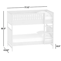 Beau Barley Brown Wood and Upholstered Kids Bunk Bed