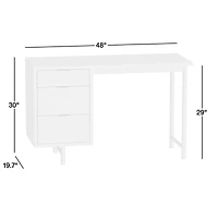 Classic Deep Navy Blue Wood 3- Drawer Kids Desk