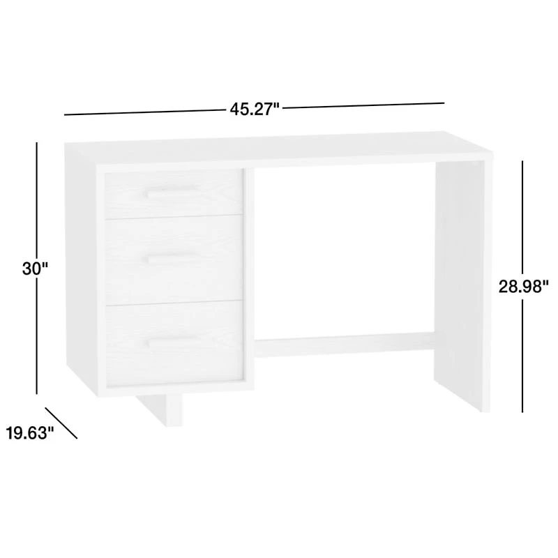 Grayson Natural Brown Oak Wood 3-Drawer Kids Desk