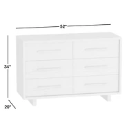 Grayson 52" Barley Brown Wood Wide 6-Drawer Kids Dresser