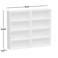 Ever Simple Set of 2 Modular White Wood Kids Open Bookcases