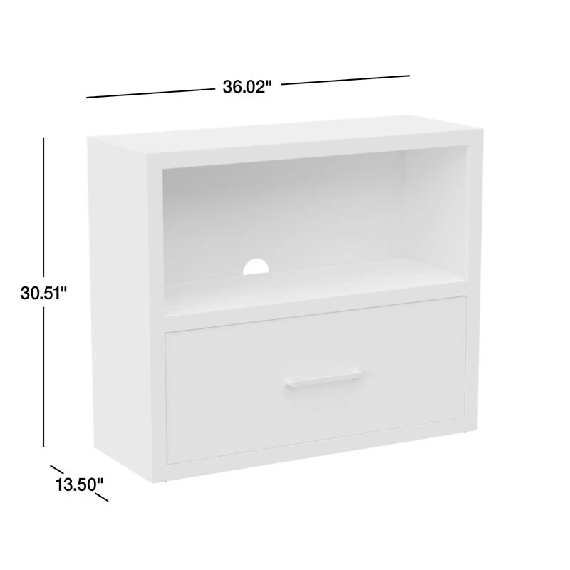 Ever Simple Modular Slate Blue Wood Kids Bookcase with Drawer
