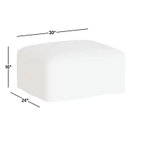 Piper Cream Slipcover Nursery Ottoman with Wood Base