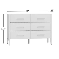 Ever Simple Flax Brown Wood 6-Drawer Kids Dresser