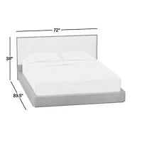 Milano Natural Walnut Wood Upholstered Queen Bed