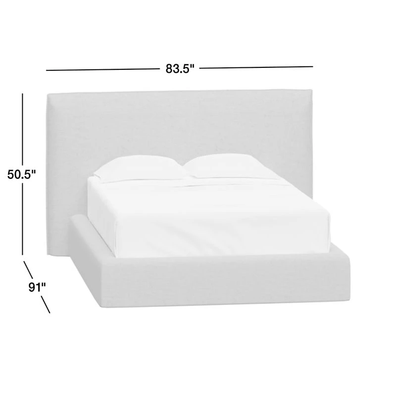 Capri Charcoal Grey Slipcovered Queen Bed