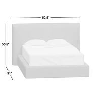 Capri Charcoal Grey Slipcovered Queen Bed
