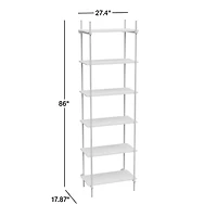 Petra Black Oak Wood and Metal Narrow Wall-Mounted Bookcase