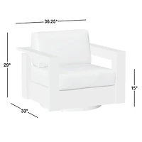 Walker Metal Outdoor Swivel Lounge Chair with Canvas Charcoal Sunbrella ® Cushions