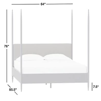 Dearborn Black Four Poster Queen Bed with Upholstered Headboard