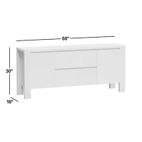 Terra 68" Natural Oak Wood Storage Media Console