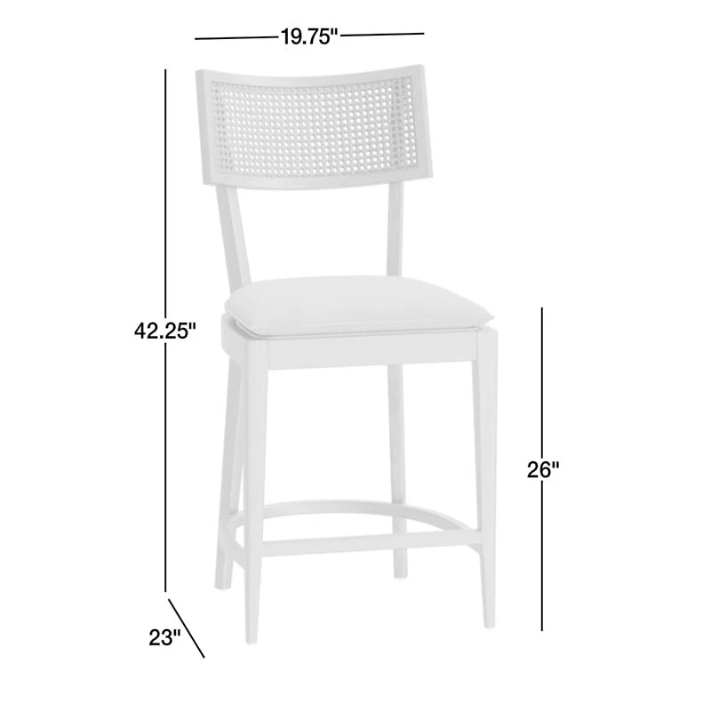 Libby Light Brown Wood and Natural Cane Counter Stool