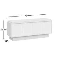 Panache 72" Cerused Natural Oak Wood Media Console with Textured Doors