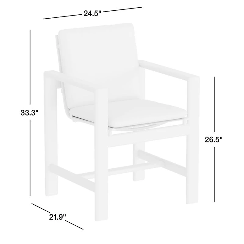 Anguilla Teak Outdoor Dining Arm Chair with Black Cushions