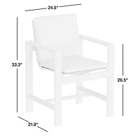 Anguilla Teak Outdoor Dining Arm Chair with Black Cushions