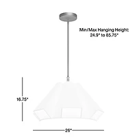Gavin Geometric Linen Pendant Light 26"