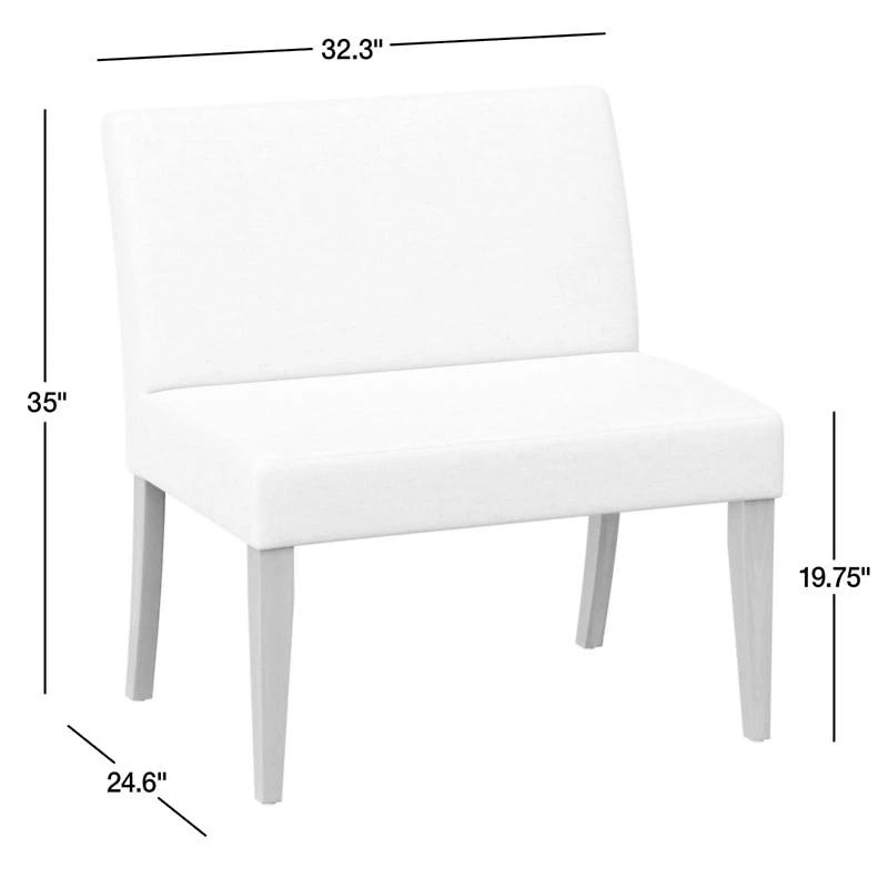 Lowe Ivory Grey Single Dining Banquette Chair