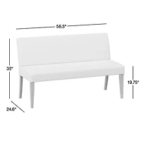 Lowe Ivory Grey Dining Banquette Bench