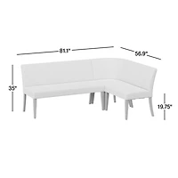 Lowe Ivory Single L-Shaped Dining Banquette